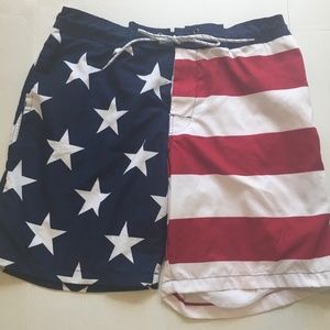 Mens St Johns Bay American Flag Swimming Shorts XL
